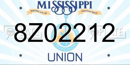 8Z02212 Mississippi License Plate