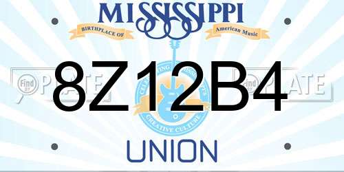 8Z12B4 Mississippi License Plate