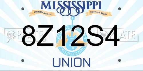 8Z12S4 Mississippi License Plate