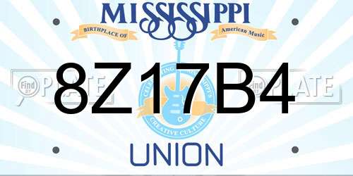 8Z17B4 Mississippi License Plate