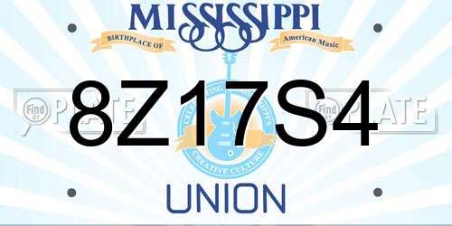 8Z17S4 Mississippi License Plate