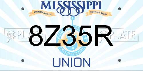 8Z35R Mississippi License Plate