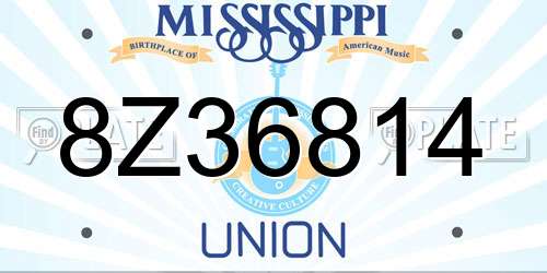 8Z36814 Mississippi License Plate