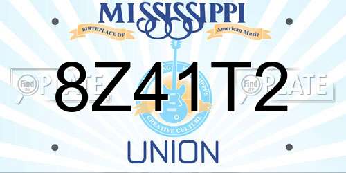 8Z41T2 Mississippi License Plate