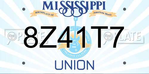 8Z41T7 Mississippi License Plate