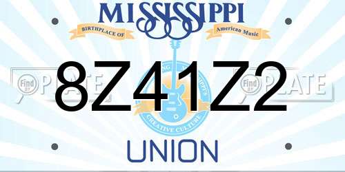 8Z41Z2 Mississippi License Plate