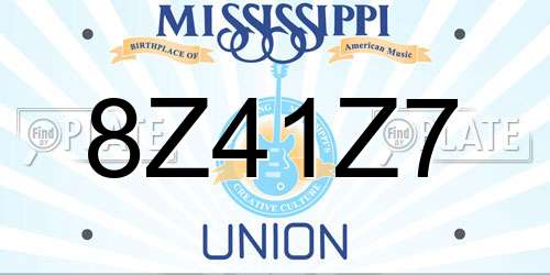 8Z41Z7 Mississippi License Plate