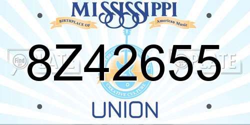 8Z42655 Mississippi License Plate