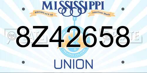 8Z42658 Mississippi License Plate