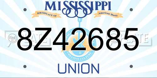 8Z42685 Mississippi License Plate