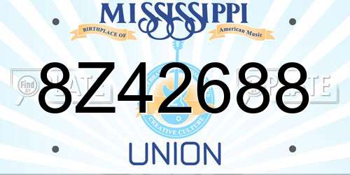 8Z42688 Mississippi License Plate