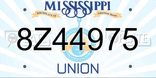 8Z44975 Mississippi License Plate