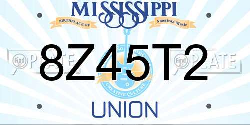 8Z45T2 Mississippi License Plate