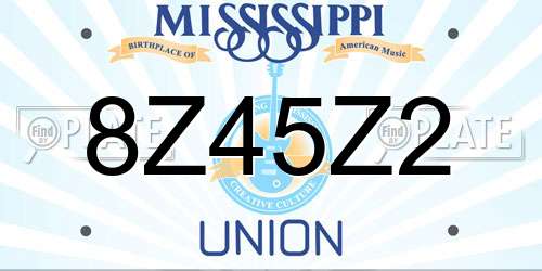 8Z45Z2 Mississippi License Plate