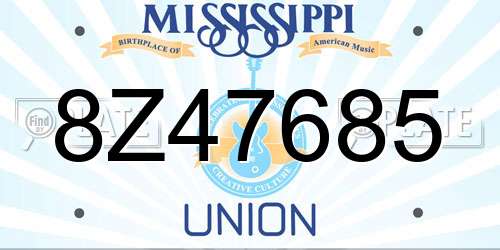 8Z47685 Mississippi License Plate
