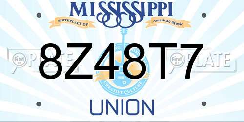 8Z48T7 Mississippi License Plate
