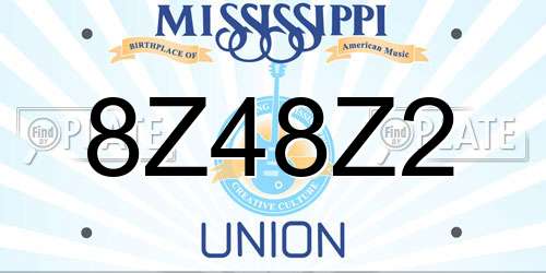 8Z48Z2 Mississippi License Plate