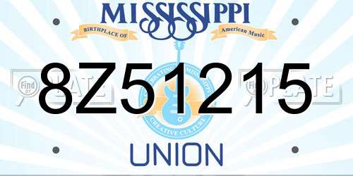 8Z51215 Mississippi License Plate