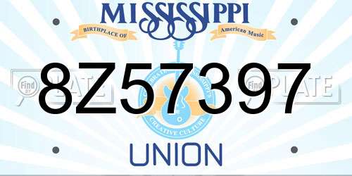 8Z57397 Mississippi License Plate