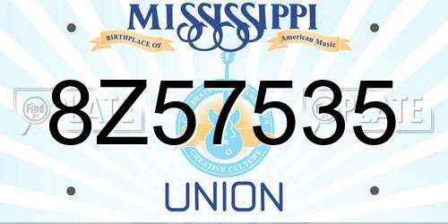 8Z57535 Mississippi License Plate
