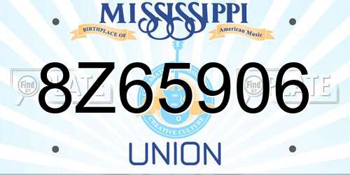 8Z65906 Mississippi License Plate