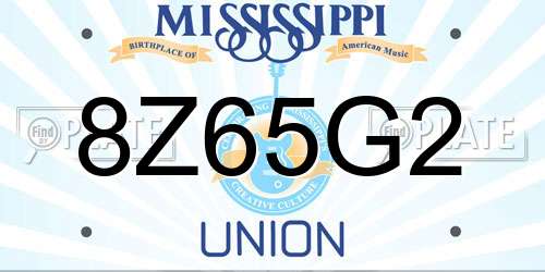 8Z65G2 Mississippi License Plate