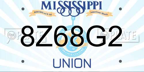8Z68G2 Mississippi License Plate