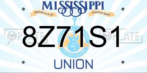 8Z71S1 Mississippi License Plate