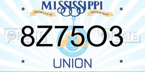 8Z75O3 Mississippi License Plate