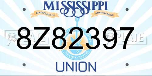 8Z82397 Mississippi License Plate