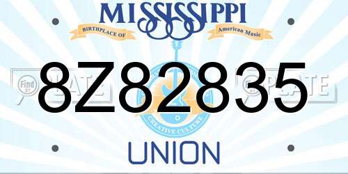8Z82835 Mississippi License Plate