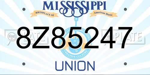 8Z85247 Mississippi License Plate