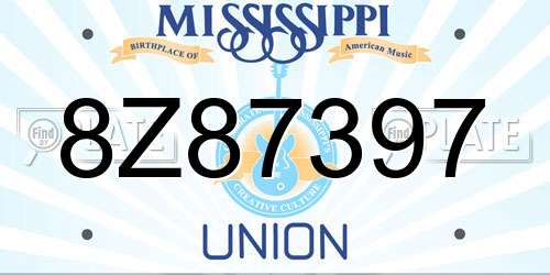 8Z87397 Mississippi License Plate