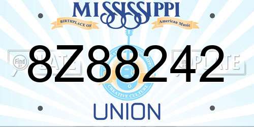 8Z88242 Mississippi License Plate