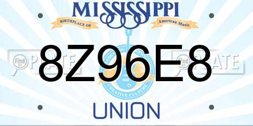 8Z96E8 Mississippi License Plate