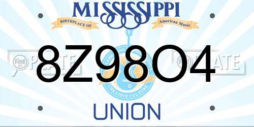 8Z98O4 Mississippi License Plate