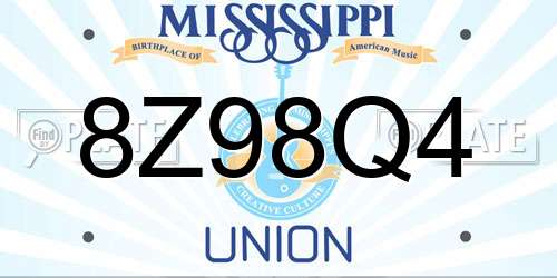 8Z98Q4 Mississippi License Plate