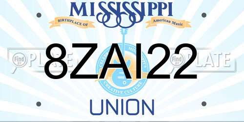 8ZAI22 Mississippi License Plate