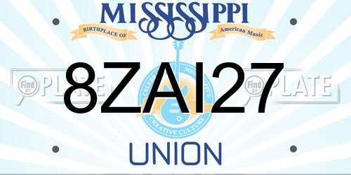 8ZAI27 Mississippi License Plate