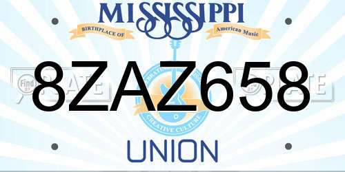 8ZAZ658 Mississippi License Plate
