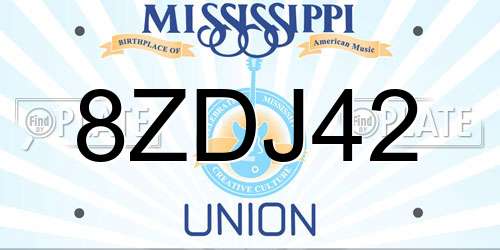 8ZDJ42 Mississippi License Plate