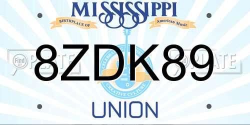 8ZDK89 Mississippi License Plate