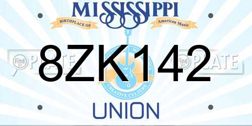 8ZK142 Mississippi License Plate