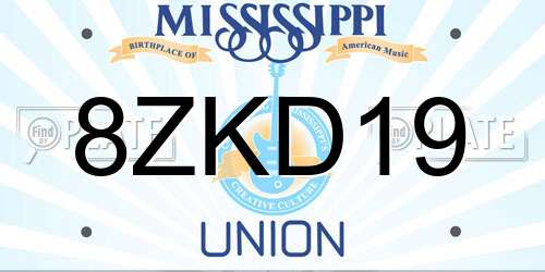 8ZKD19 Mississippi License Plate