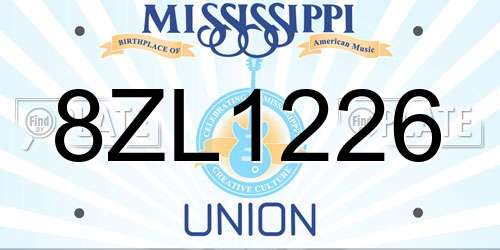 8ZL1226 Mississippi License Plate
