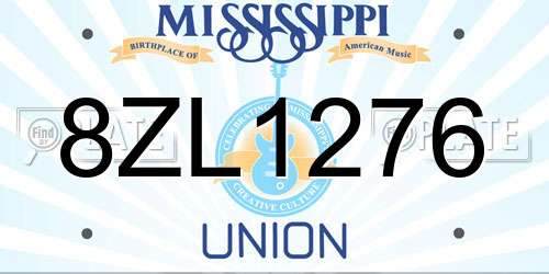 8ZL1276 Mississippi License Plate