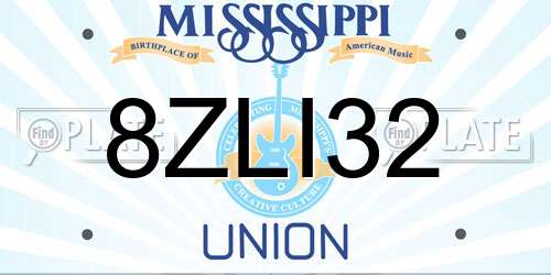 8ZLI32 Mississippi License Plate