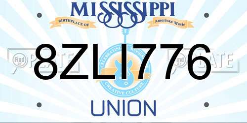 8ZLI776 Mississippi License Plate