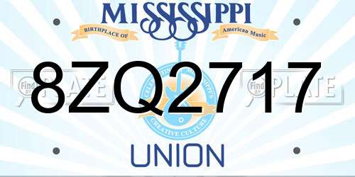 8ZQ2717 Mississippi License Plate
