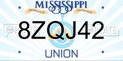 8ZQJ42 Mississippi License Plate